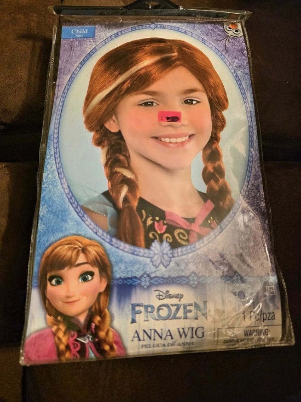 Disney Frozen Anna Child Wig Blonde Streak & Red